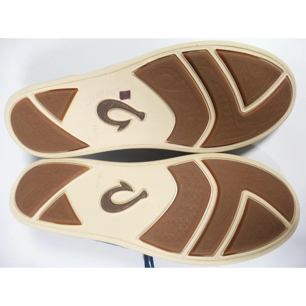OluKai Manoa Shoes Mens Size‎ 10 Navy Blue Canvas Lace Up Casual Comfort